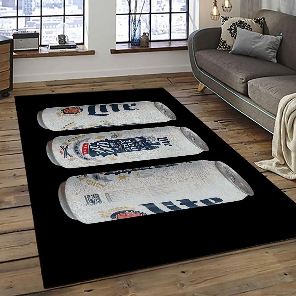 Miller lite american style beer retangle carpet area rug home decor gift best present for friends ml10 Rectangle Rug