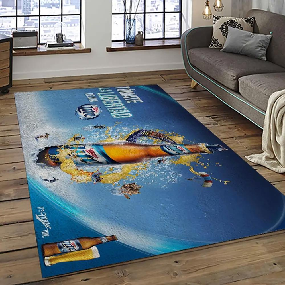 Miller lite american style beer retangle carpet area rug home decor gift best present for friends ml2 Rectangle Rug