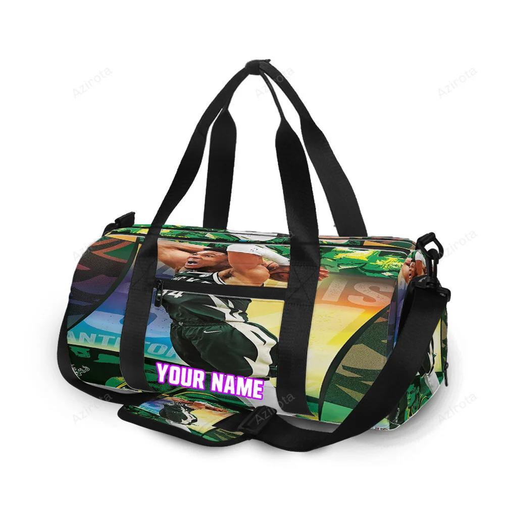 Milwaukee bucks 34 giannis antetokounmpo v31 personalized name travel bag gym bag 806 Travel Bag