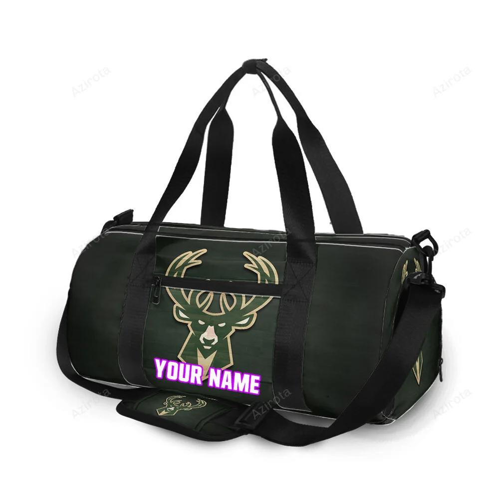 Milwaukee bucks emblem v2 personalized name travel bag gym bag 788 Travel Bag