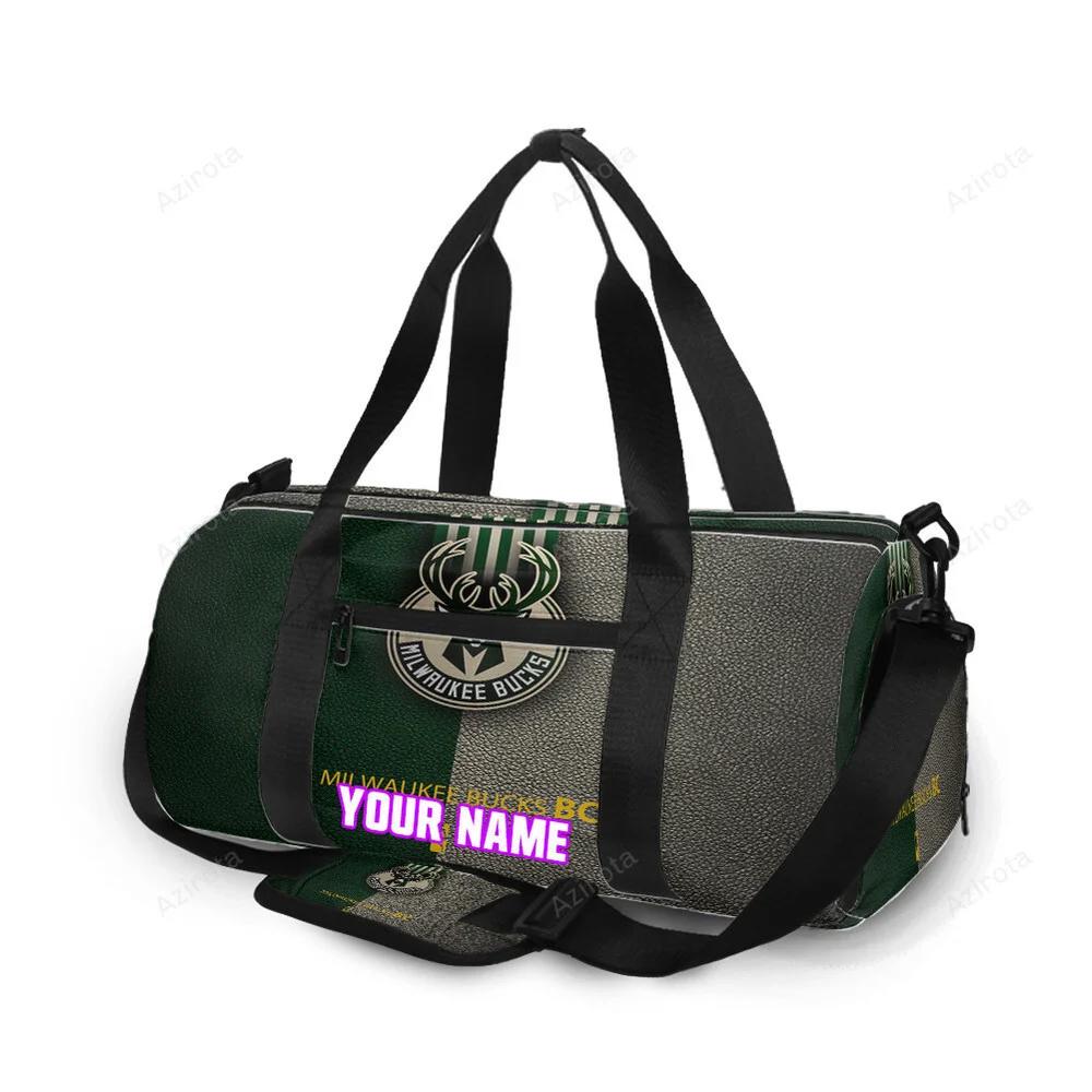 Milwaukee bucks emblem v6 personalized name travel bag gym bag 2098 Travel Bag