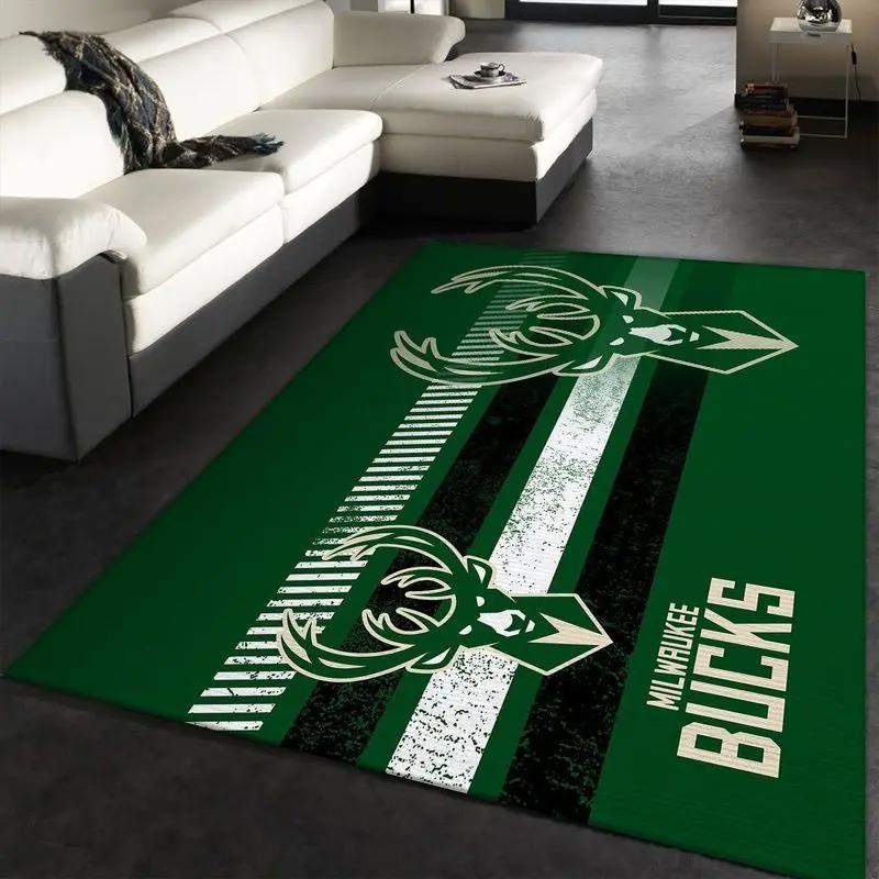 Milwaukee bucks nba 2 area rug living room bedroom rug rug regtangle carpet Rectangle Rug