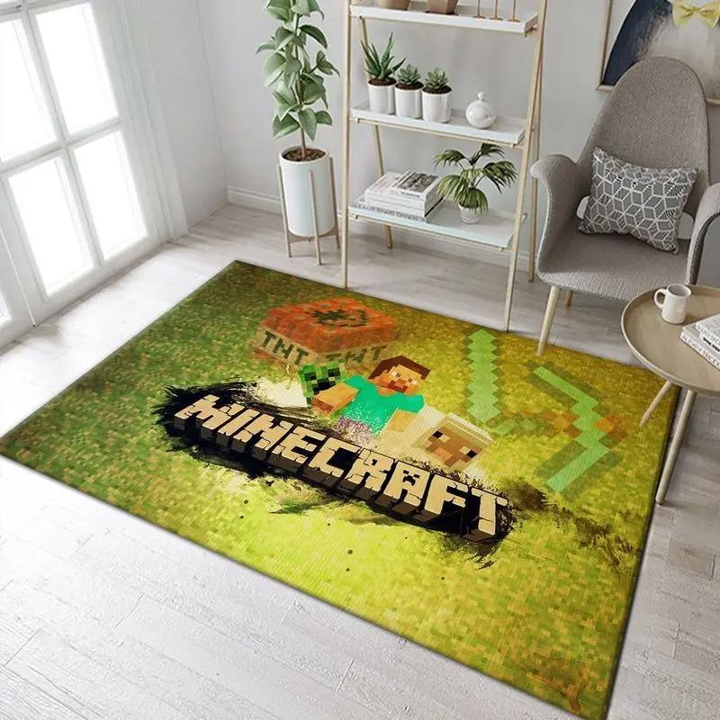 Minecraft 6 area rug living room and bed room rug rug regtangle carpet floor decor home decor Rectangle Rug