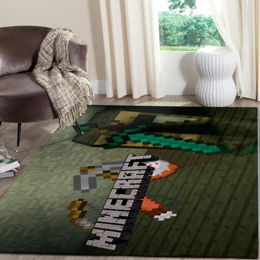 Minecraft area rug living room rug home decor video game gfd 19120619 Rectangle Rug