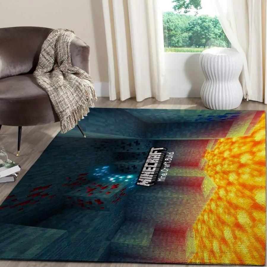 Minecraft area rug living room rug home decor video game gfd 1912067 Rectangle Rug
