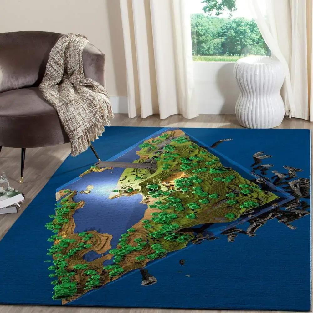 Minecraft area rug video game carpet gamer living room rugs rug regtangle carpet floor decor home decor v237 Rectangle Rug