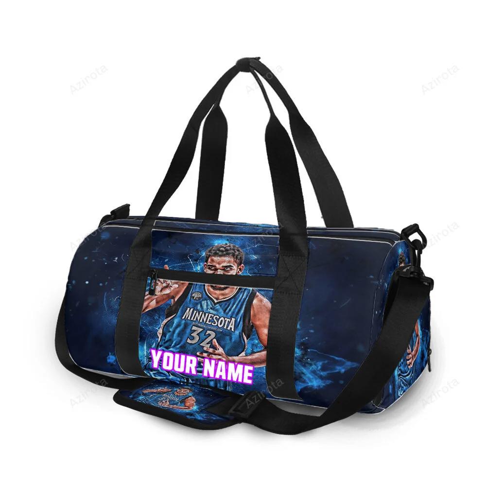 Minnesota timberwolves 32 karl anthony towns v30 personalized name travel bag gym bag 1032 Travel Bag