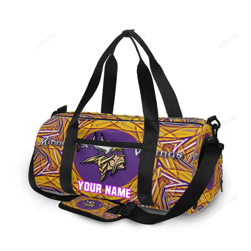 Minnesota vikings emblem shape v2 personalized name travel bag gym bag 1862 Travel Bag