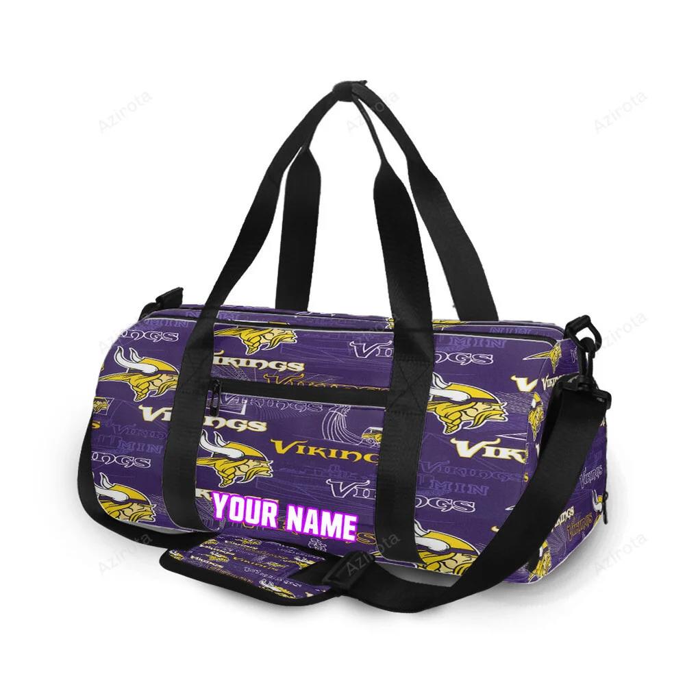 Minnesota vikings emblem v13 personalized name travel bag gym bag 1760 Travel Bag
