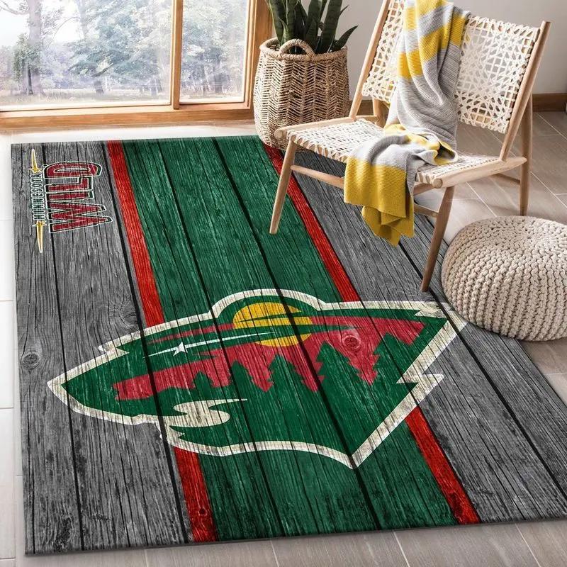 Minnesota wild nhl 1 area rug living room bedroom rug regtangle carpet Rectangle Rug