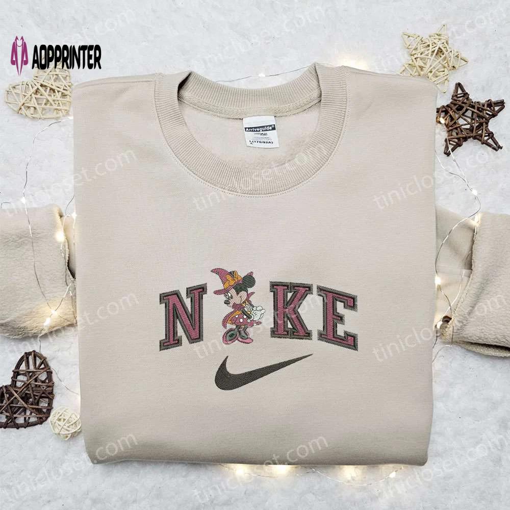 Minnie mouse x nike embroidered hoodie & shirt: best halloween gift ideas Embroidered Shirt
