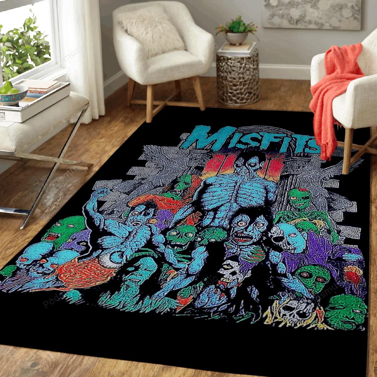 Misfits art music maniac art for fans area rug living room carpet rug regtangle carpet floor decor home decor Rectangle Rug