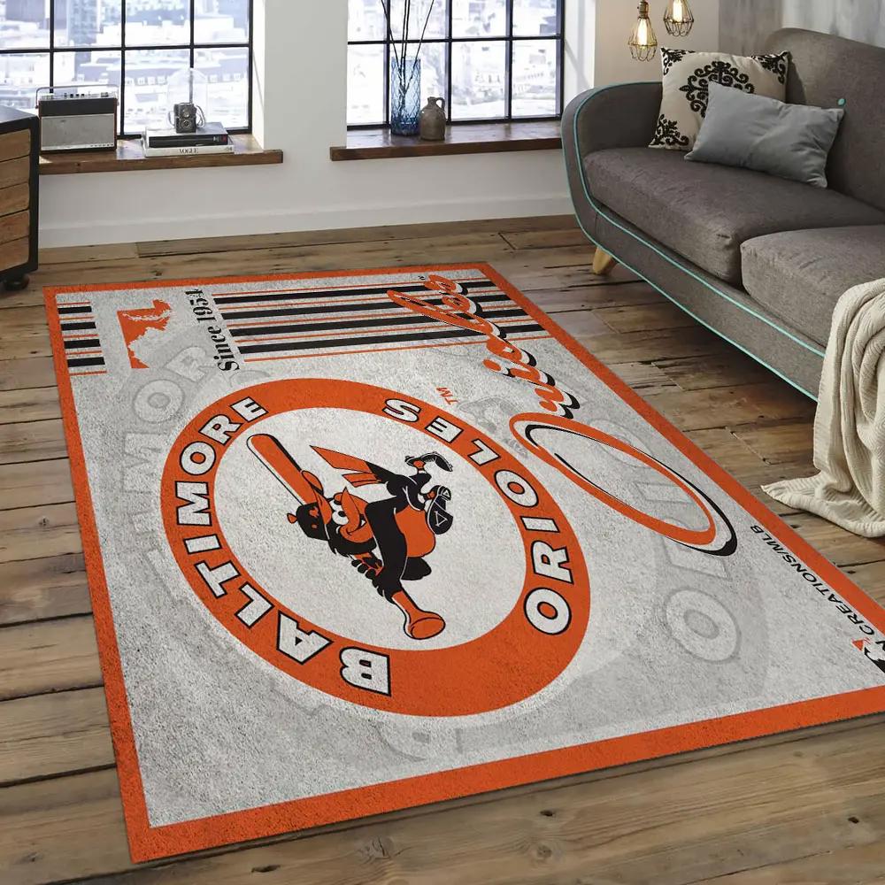 Mlb baltimore orioles baseball team logo rectangle area bo35 Rectangle Rug