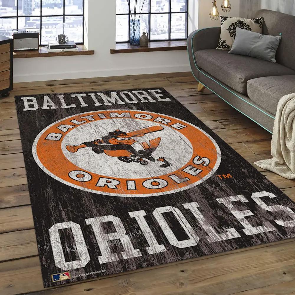 Mlb baltimore orioles baseball team logo rectangle area bo36 Rectangle Rug