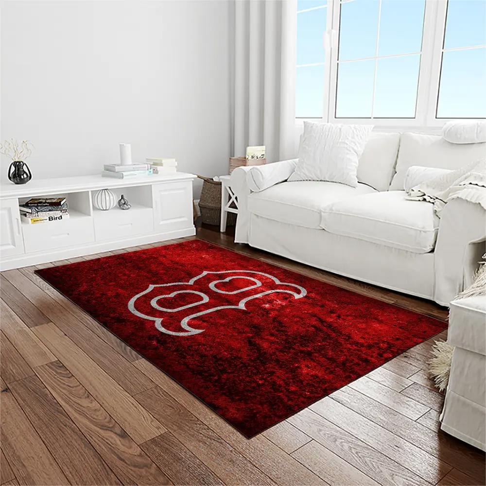 Mlb boston red sox baseball team logo rectangle area rug brs12 Rectangle Rug
