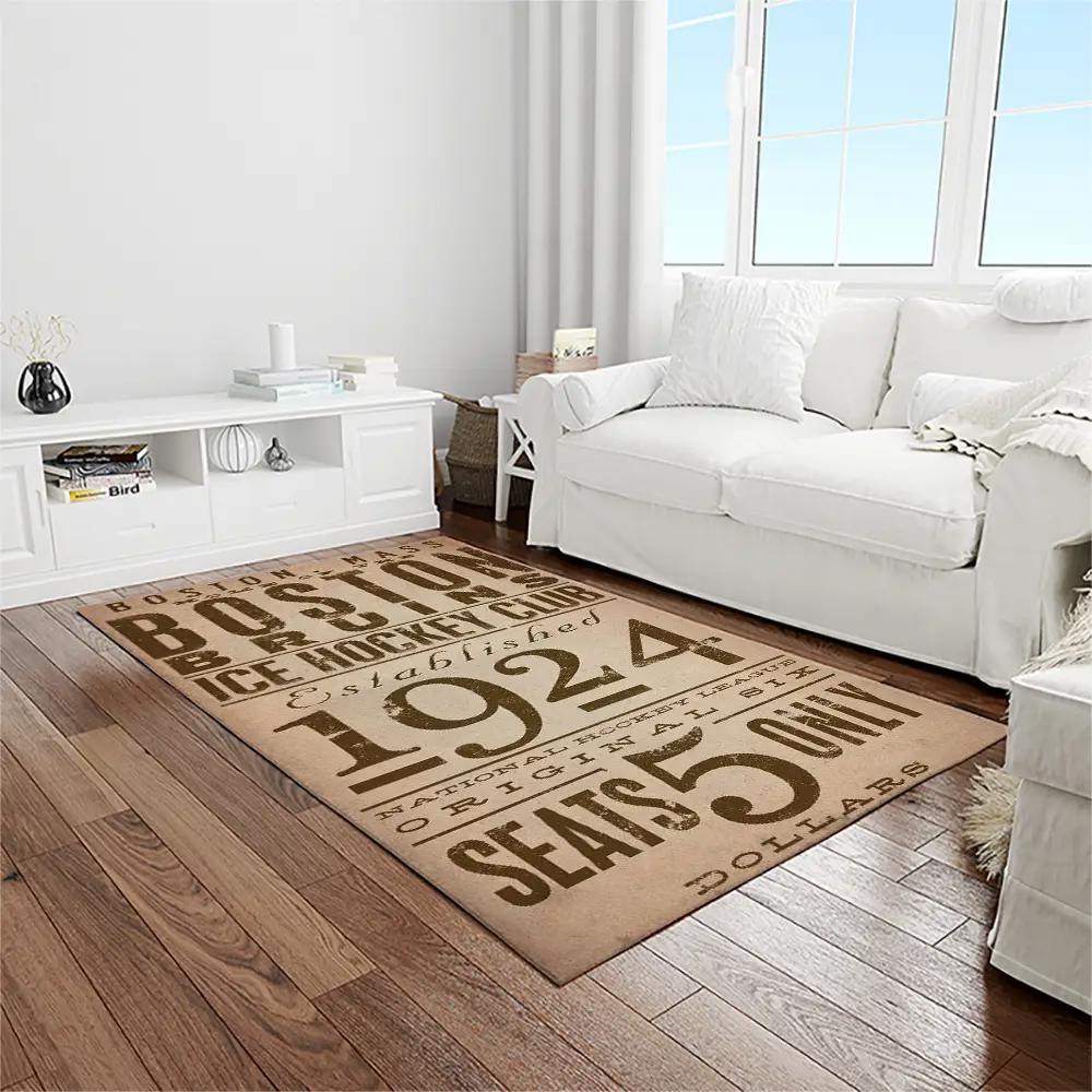 Mlb boston red sox baseball team logo rectangle area rug brs74 Rectangle Rug
