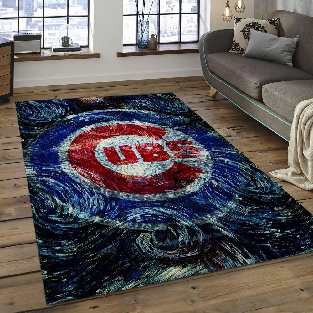 Mlb chicago cubs baseball team logo rectangle area cc31 Rectangle Rug
