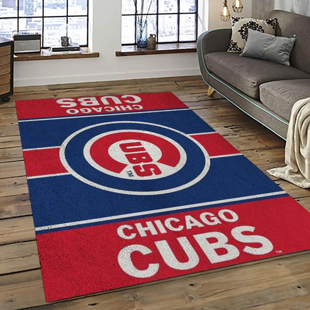 Mlb chicago cubs baseball team logo sport carpet rectangle area rug for living room cac10 Rectangle Rug