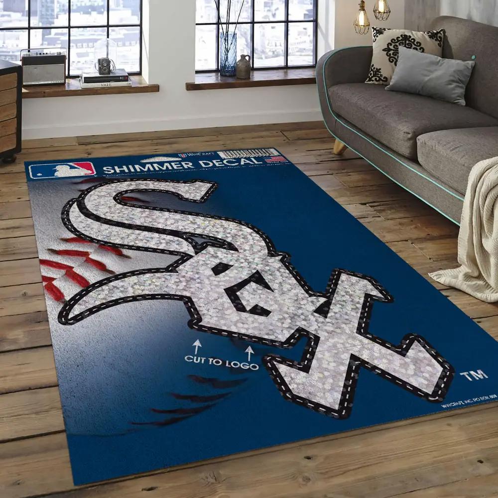 Mlb chicago white sox baseball team logo rectangle area cws23 Rectangle Rug