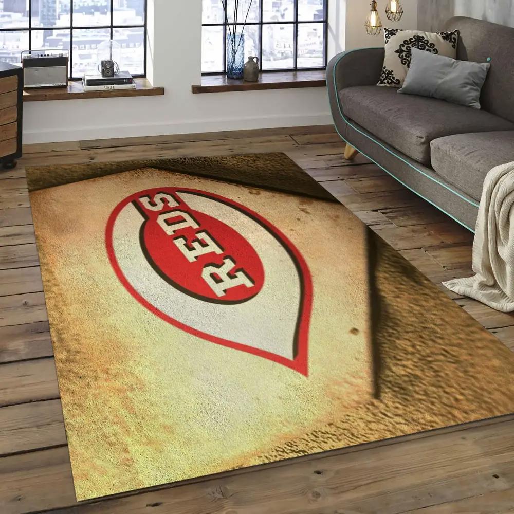 Mlb cincinnati reds baseball team logo rectangle area cr26 Rectangle Rug