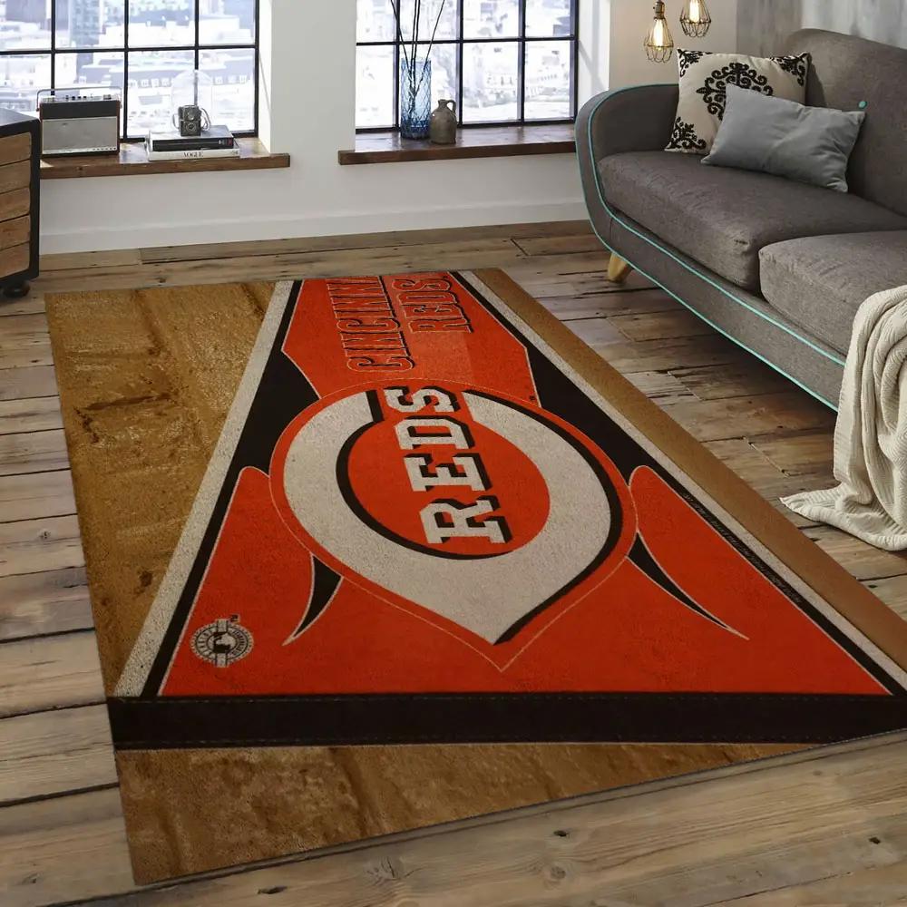 Mlb cincinnati reds baseball team logo rectangle area cr27 Rectangle Rug