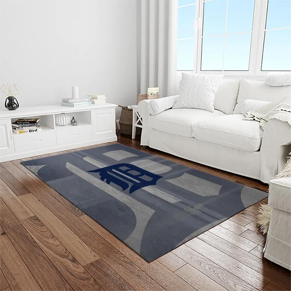Mlb detroit tigers baseball team logo rectangle area rug dt33 Rectangle Rug