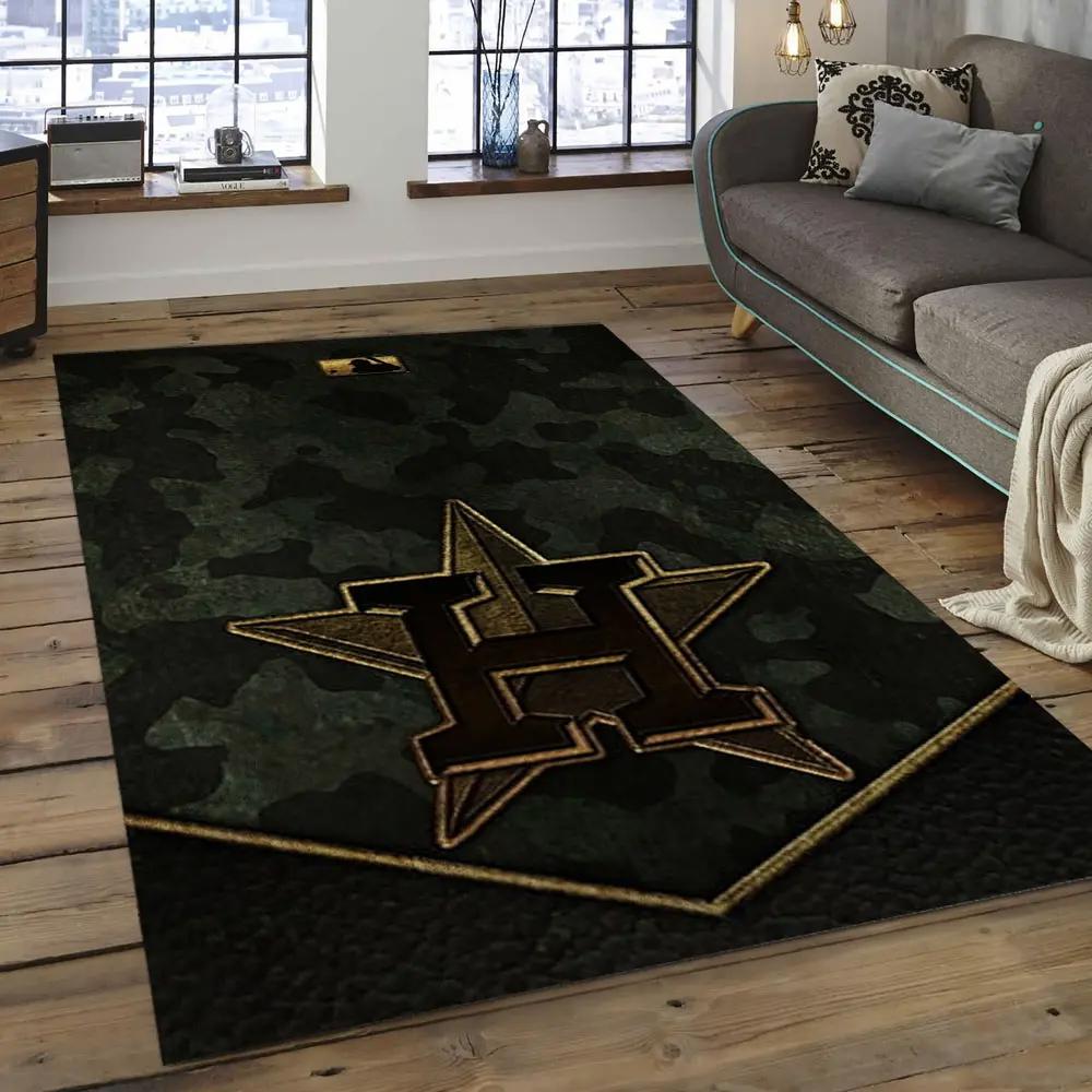 Mlb houston astros baseball team logo rectangle area ha09 Rectangle Rug