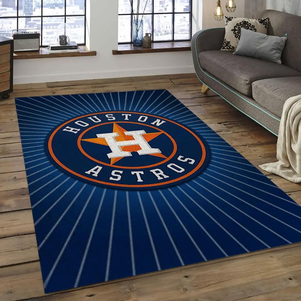 Mlb houston astros baseball team logo rectangle area ha16 Rectangle Rug
