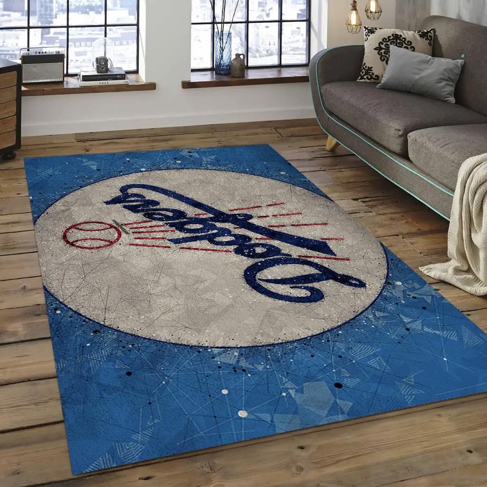 Mlb los angeles dodgers baseball team logo rectangle area lad13 Rectangle Rug