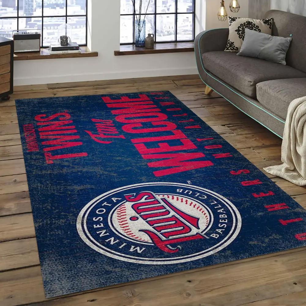 Mlb minnesota twins baseball team logo rectangle area mts42 Rectangle Rug