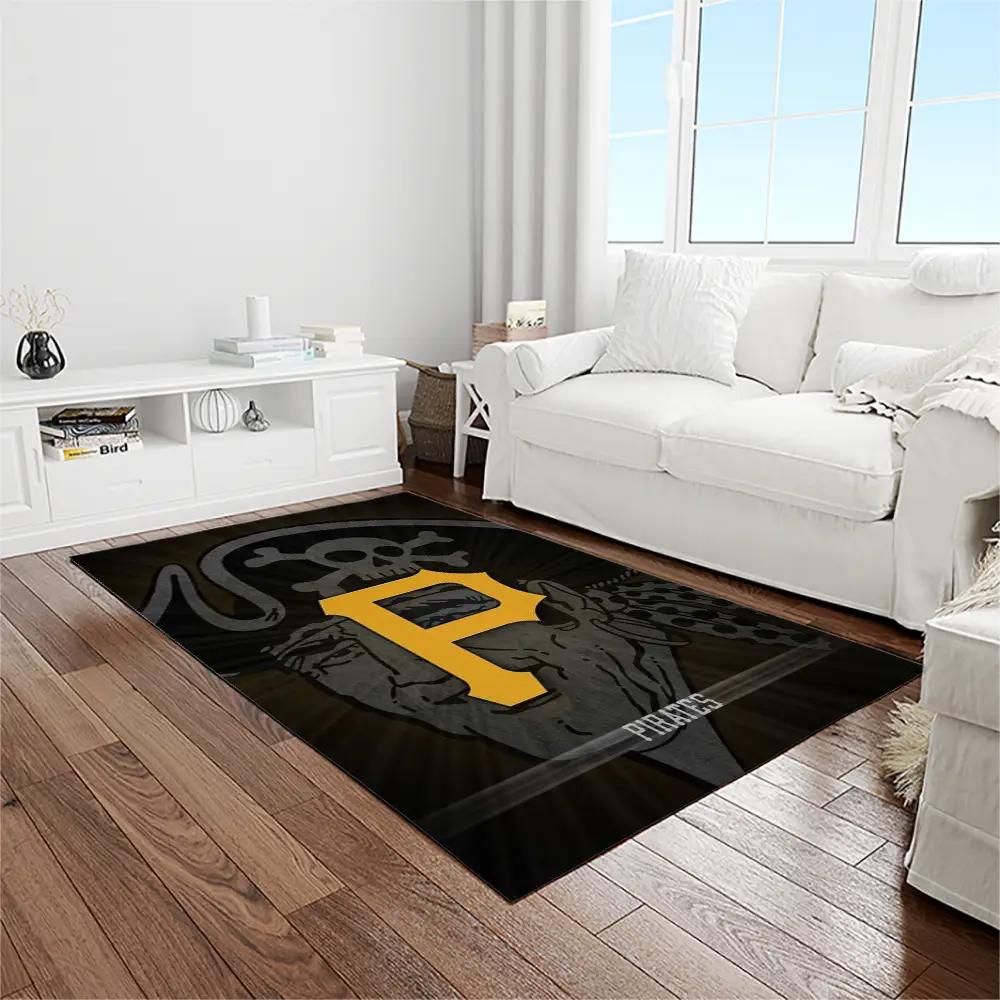 Mlb pittsburgh pirates baseball team logo rectangle area rug pp05 Rectangle Rug