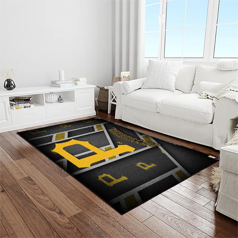 Mlb pittsburgh pirates baseball team logo rectangle area rug pp44 Rectangle Rug
