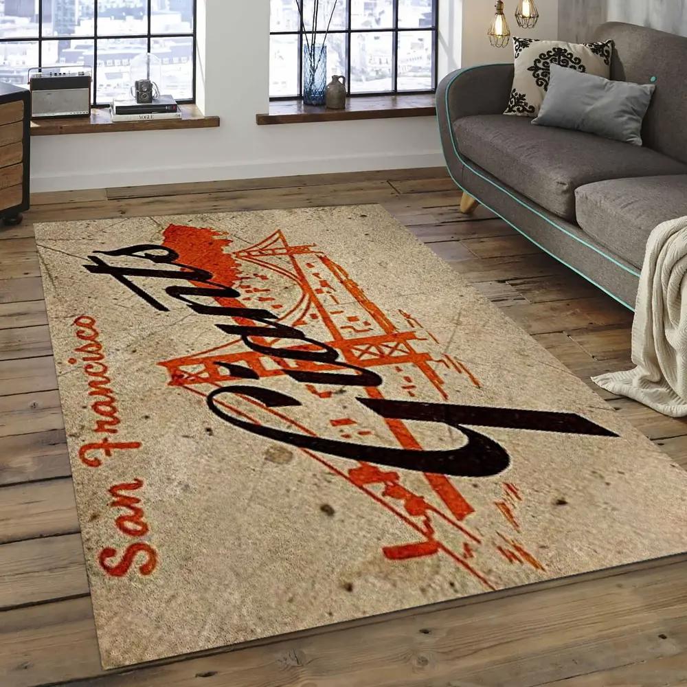 Mlb san francisco giants baseball team logo rectangle area sfg16 Rectangle Rug