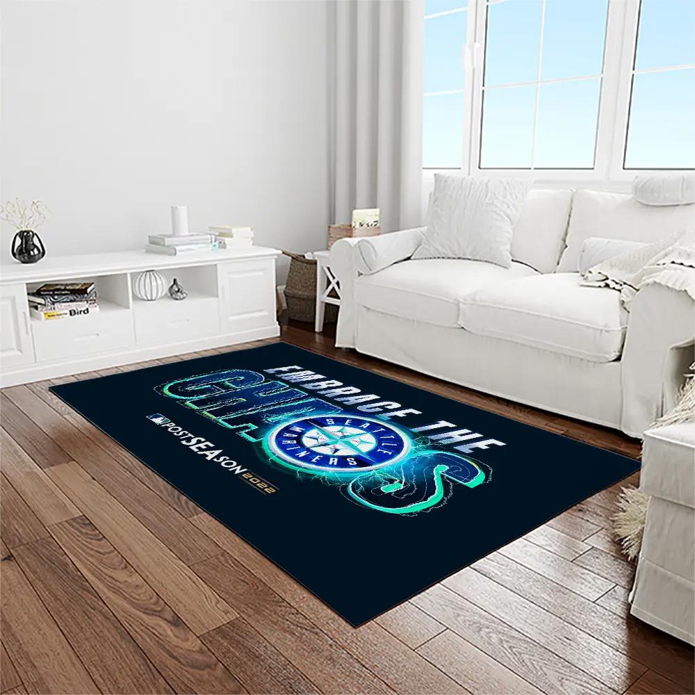 Mlb seattle mariners baseball team logo rectangle area rug sm07 Rectangle Rug
