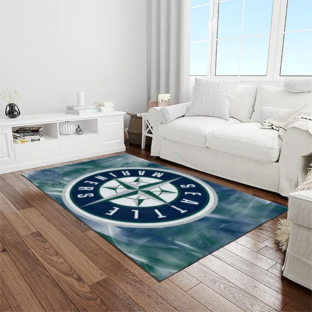 Mlb seattle mariners baseball team logo rectangle area rug sm26 Rectangle Rug