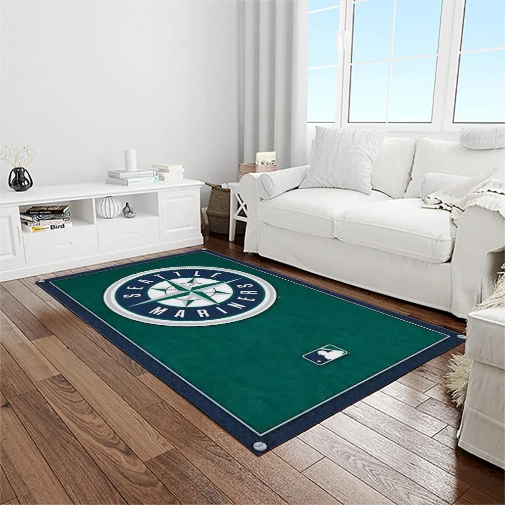 Mlb seattle mariners baseball team logo rectangle area rug sm36 Rectangle Rug