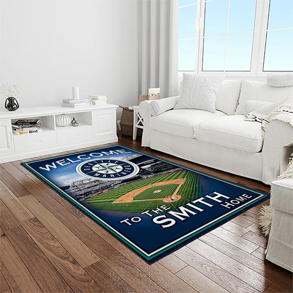 Mlb seattle mariners baseball team logo rectangle area rug sm45 Rectangle Rug