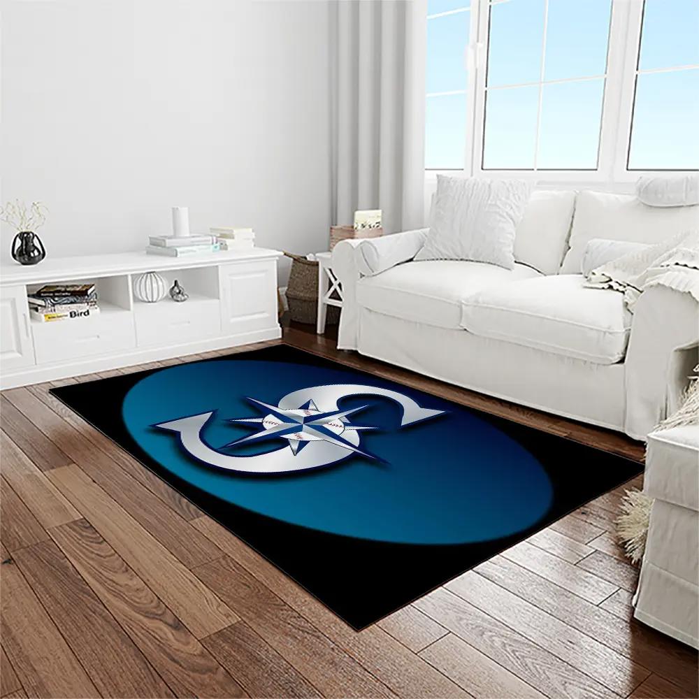 Mlb seattle mariners baseball team logo rectangle area rug sm57 Rectangle Rug