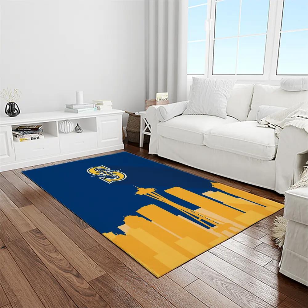 Mlb seattle mariners baseball team logo rectangle area rug sm67 Rectangle Rug