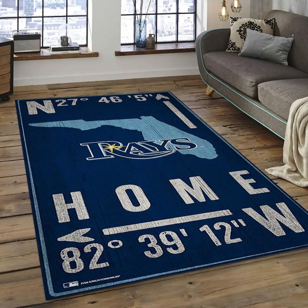 Mlb tampa bay rays baseball team logo rectangle area tbr19 Rectangle Rug