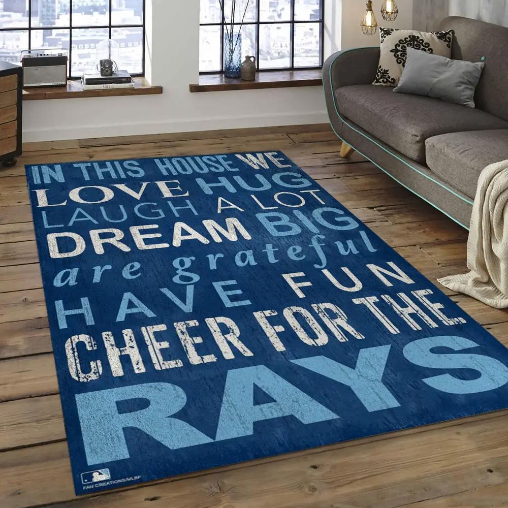 Mlb tampa bay rays baseball team logo rectangle area tbr20 Rectangle Rug