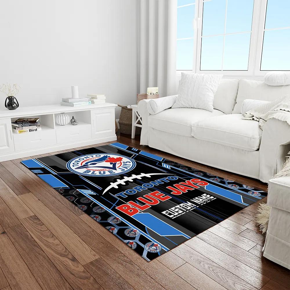Mlb toronto blue jays baseball team logo rectangle area rug tbj29 Rectangle Rug
