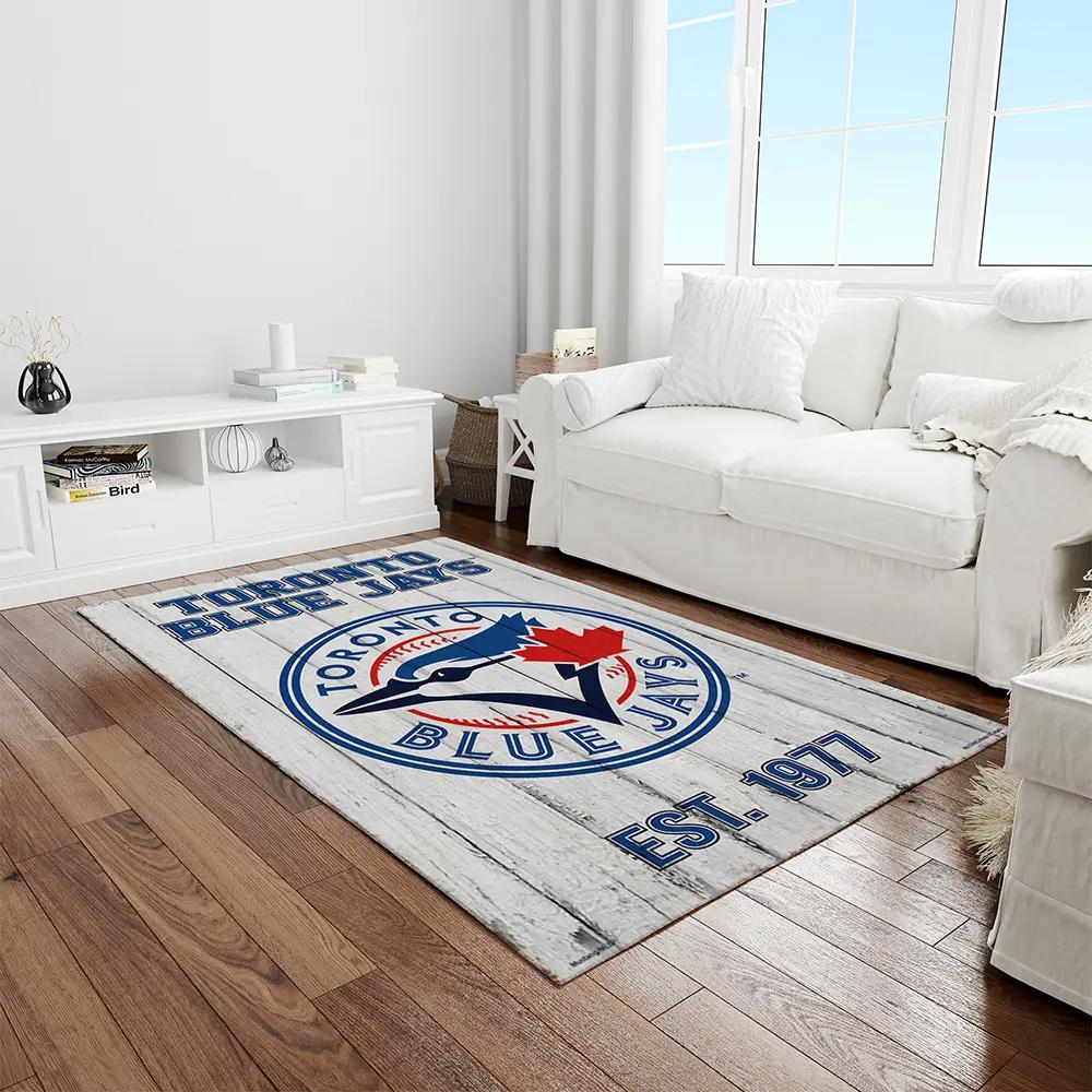 Mlb toronto blue jays baseball team logo rectangle area rug tbj48 Rectangle Rug