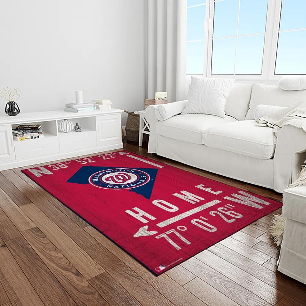 Mlb washington nationals baseball team logo rectangle area rug wn26 Rectangle Rug
