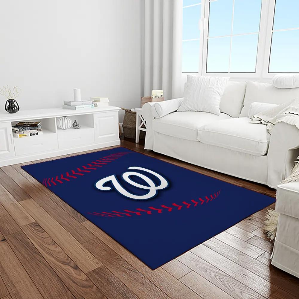 Mlb washington nationals baseball team logo rectangle area rug wn43 Rectangle Rug