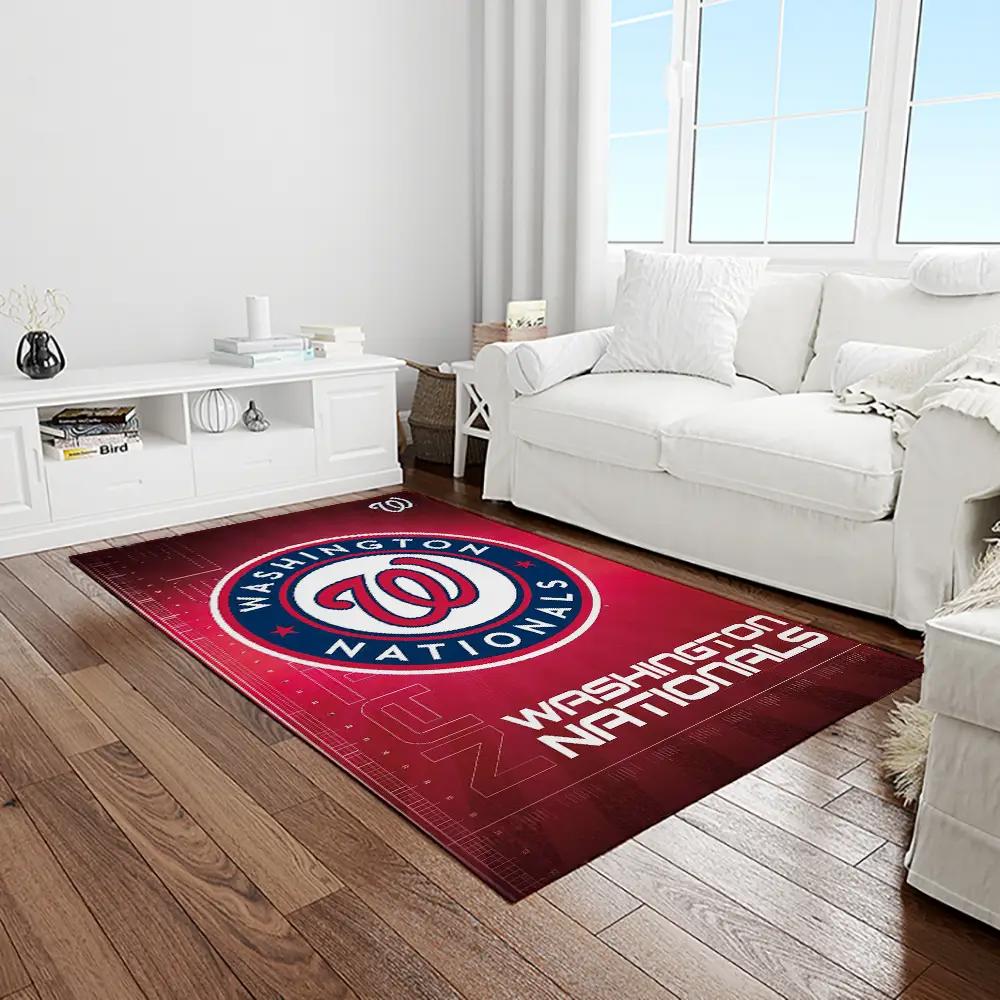 Mlb washington nationals baseball team logo rectangle area rug wn59 Rectangle Rug