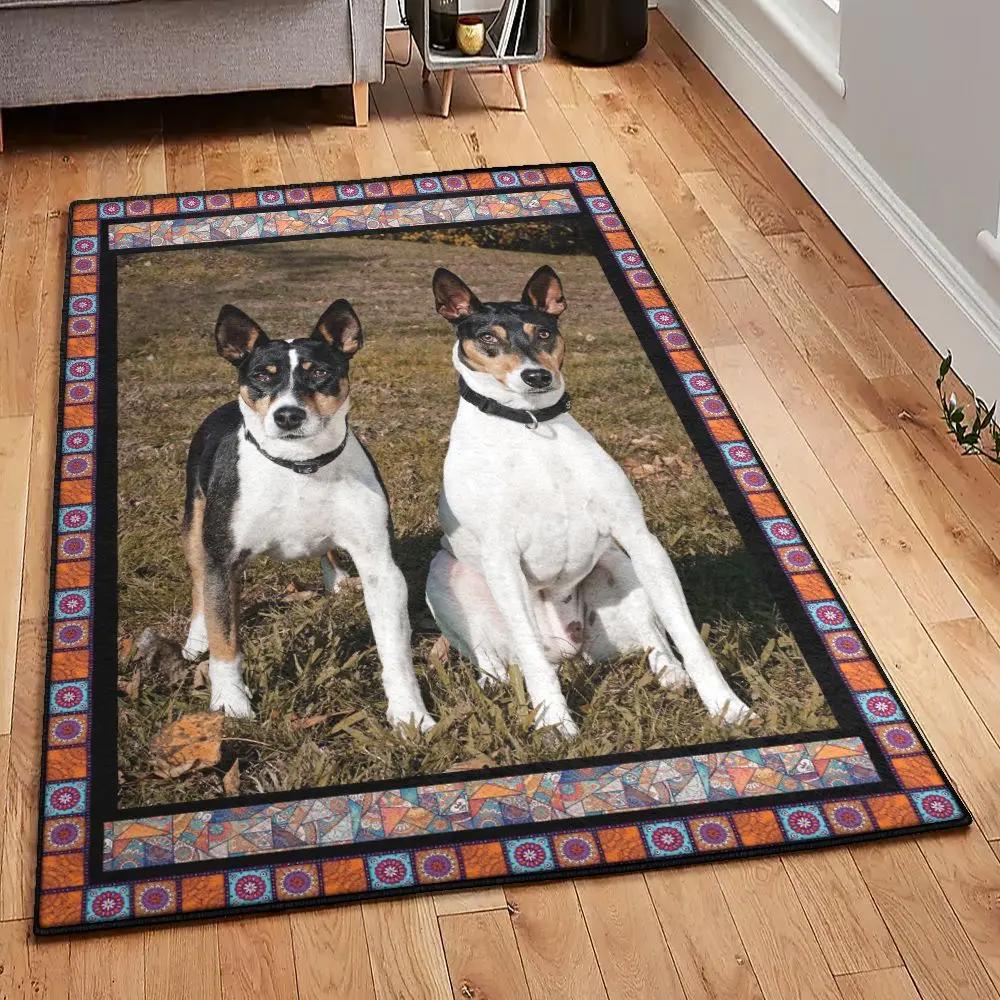 Mouse washable rugs, rat terrier rug Rectangle Rug
