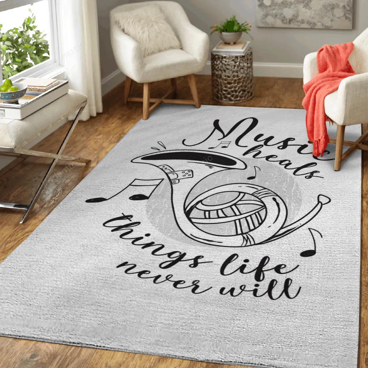 Music heals sayings and quotes art for fans area rug living room carpet rug regtangle carpet floor decor home decor Rectangle Rug