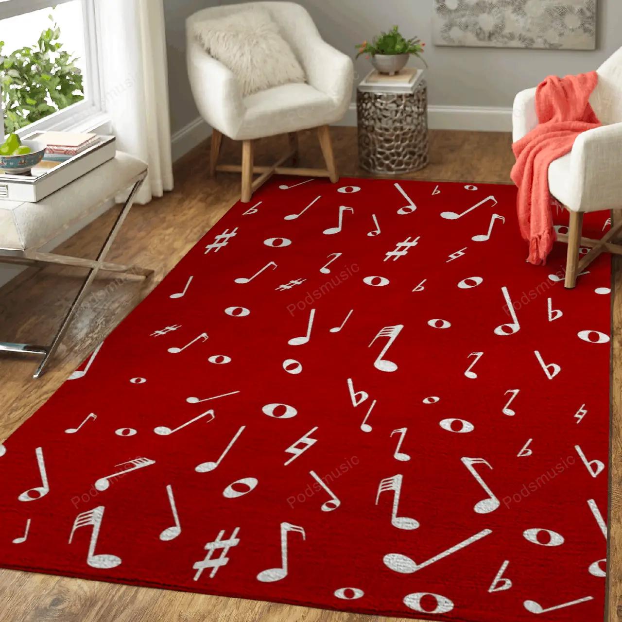 Music notation background musical art for fans area rug living room carpet rug regtangle carpet floor decor home decor Rectangle Rug