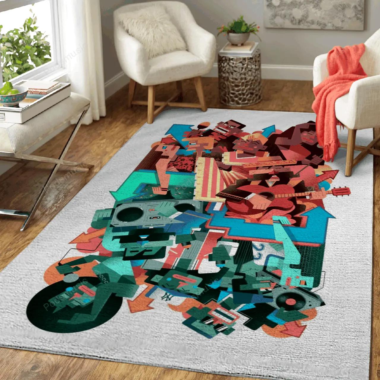 Music of the bronx cubism cartoon art for fans area rug living room carpet rug regtangle carpet floor decor home decor Rectangle Rug